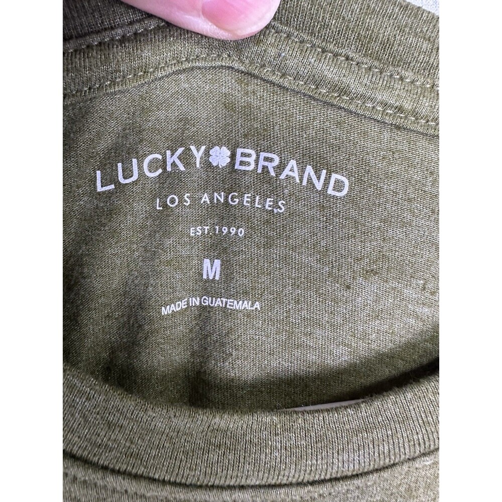 Lucky Brand Shirt Adult Medium Green Graphic Short Sleeve Classic Lucky Men - Picture 2 of 6